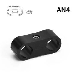   AN4 Dupla Cső Távtartó / Vezetékrögzítő – 11mm, Alumínium, Fekete