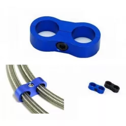   AN6 Dupla Cső Távtartó / Vezetékrögzítő – 14mm, Alumínium, Kék