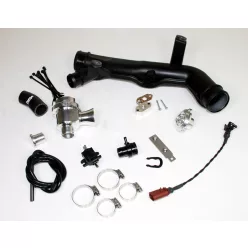   High Flow Valve for K03 Turbo on Audi, VW, and SEAT TFSi Engines-Colour Blue Hoses Colour Black Hoses