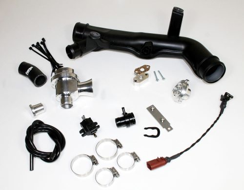 High Flow Valve for K03 Turbo on Audi, VW, and SEAT TFSi Engines-Colour Blue Hoses Colour Black Hoses