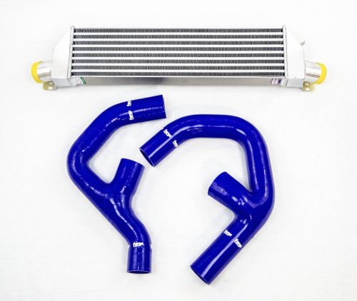 VW Golf GTi Mk5 Front Mount Twintercooler Kit-Colour Blue Hoses Colour Black Hoses