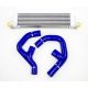 VW Golf GTi Mk5 Front Mount Twintercooler Kit-Colour Blue Hoses Colour Black Hoses
