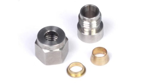 Stainless steel connection flange with a diameter of 1/4 inch