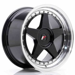   JR Wheels JR6 18x9,5 ET20-40 BLANK Glossy Black w/Machined Lip
