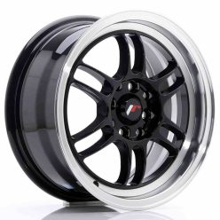   JR Wheels JR7 15x7 ET38 4x100/114 Glossy Black w/Machined Lip