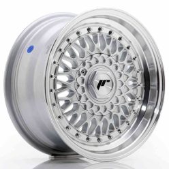   JR Wheels JR9 15x7 ET20 4x100/108 Silver w/Machined Lip+Silver Rivets