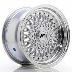   JR Wheels JR9 15x8 ET20 4x100/108 Silver w/Machined Lip+Silver Rivets