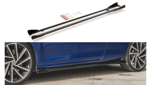 Diffuser Volkswagen Golf 7 Facelift R Side Skirts Racing Black + Gloss Flaps