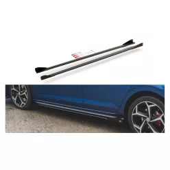   Maxton Design Küszöbtoldat Volkswagen Polo GTI Mk6 (2017–) – Fekete-Piros + Fényes Toldatok