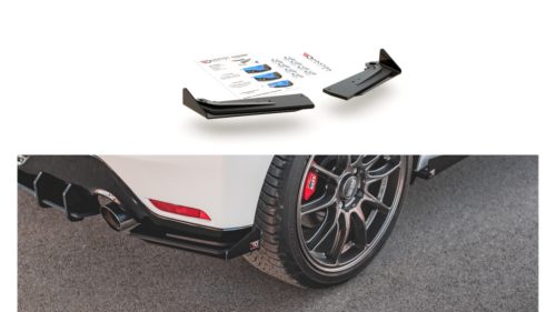 Splitter Toyota GR Yaris IV Rear Side Racing Durability Black + Gloss Flaps