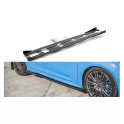   Maxton Design Küszöbtoldat Ford Focus RS Mk3 – Fekete-Piros + Fényes Toldatok