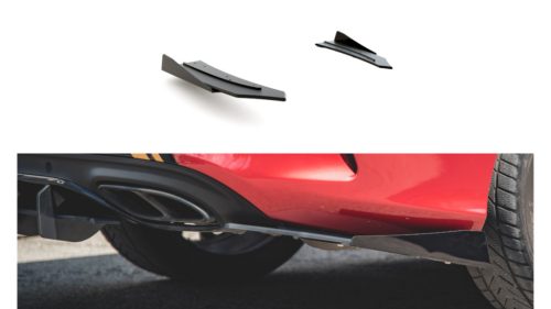 Splitter Mercedes-Benz C C205 C43 Rear Side Racing Durability Black-Red + Gloss Flaps