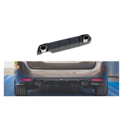   Diffuser Peugeot 308 SW II Facelift Rear Valance + Exhaust Ends Imitation Gloss Black Chrome