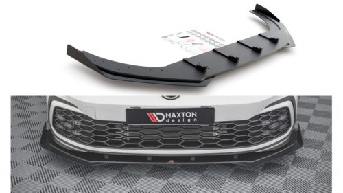 Splitter Volkswagen Golf 8 GTI GTE R-Line Front Racing Durability + Flaps Black