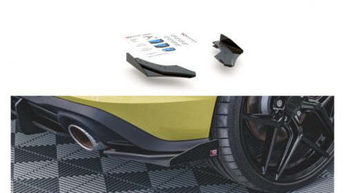 Splitter Volkswagen Golf 8 GTI Clubsport Rear Side Racing Durability Black + Gloss Flaps