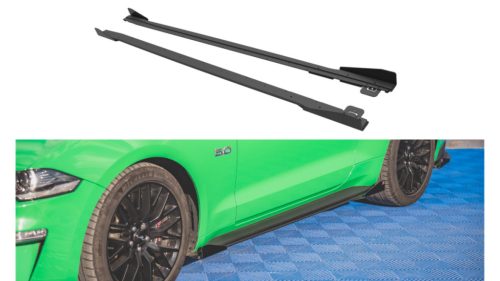 Diffuser Ford Mustang VI GT Facelift Side Skirts Street Pro v.1 Black-Red + Gloss Flaps
