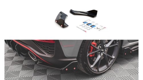 Splitter Hyundai I30 III Facelift N Rear Side v.1 + Flaps Gloss Black