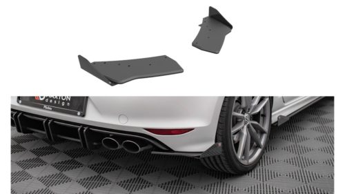 Splitter Volkswagen Golf 7 R Rear Side Street Pro Black-Red + Gloss Flaps