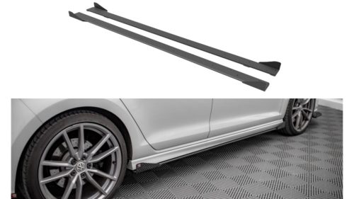 Diffuser Volkswagen Golf 7 R Side Skirts Street Pro Black + Gloss Flaps
