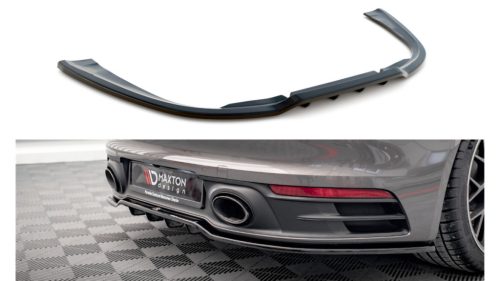 Splitter Porsche 911 Carrera 4S 992 Rear Central with Diffuser Gloss Black