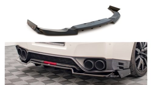 Splitter Nissan GTR R35 Facelift Rear Central + flaps Gloss Black