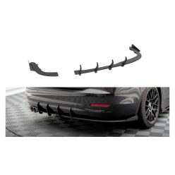   Splitter BMW 4 F36 Rear Side Street Pro Black-Red + Gloss Flaps