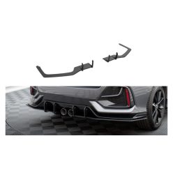   Splitter Honda Civic X Facelift Sport Rear Side Street Pro Black-Red