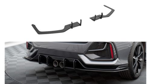 Splitter Honda Civic X Facelift Sport Rear Side Street Pro Black-Red