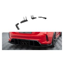   Splitter Honda Civic XI Type-R Rear Side Street Pro Black-Red + Gloss Flaps