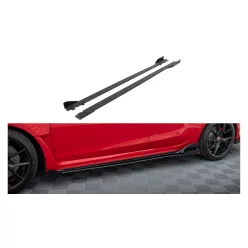   Maxton Design Küszöbtoldat Honda Civic Mk11 Type-R (2023–) – Fekete-Piros + Fényes Toldatok