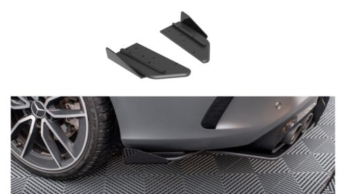 Splitter Mercedes-Benz C C205 C43 Facelift Rear Side Street Pro Black-Red + Gloss Flaps