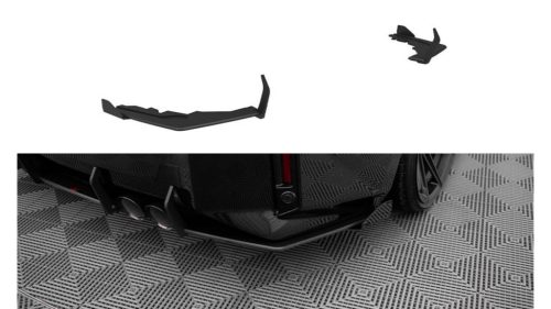 Splitter BMW 2 G87 M-Pack Rear Side Street Pro v.1 Black-Red + Gloss Flaps