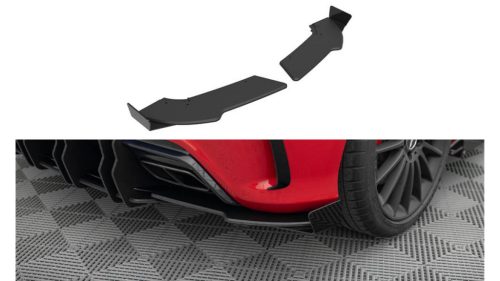 Splitter Mercedes-Benz A W176 Facelift Rear Side Street Pro Black + Gloss Flaps
