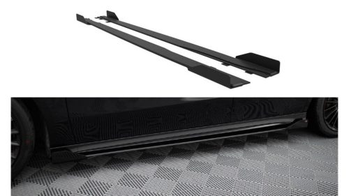 Maxton Design Küszöbtoldat Mercedes-Benz A W177 A35 Facelift (2023–) – Fekete-Piros + Fényes Toldatok