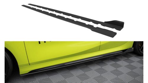 Diffuser BMW 1 F40 M-Pack Side Skirts Street Pro Black-Red + Gloss Flaps