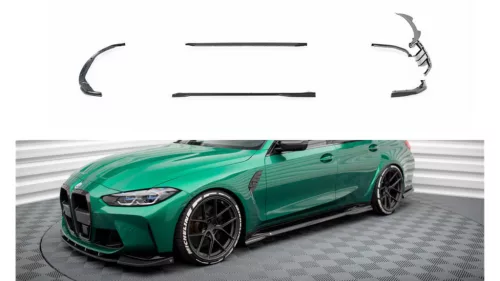 Maxton Design Splitter Szett BMW 3 G80 M-Pack (2021–) – Karbon Hatású