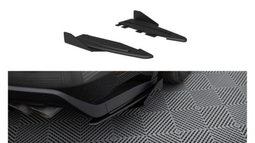 Splitter Ford Mustang VI GT Rear Side Street Pro Black + Gloss Flaps