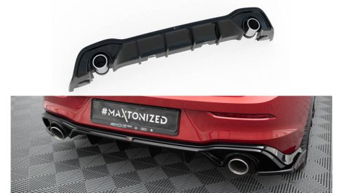 Diffuser Volkswagen Golf 8 GTE Rear Valance + Exhaust Ends Imitation Black