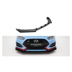   Maxton Design Első Toldat / Splitter Hyundai Veloster N Mk2 (2020–) – Fekete-Piros + Fényes Fekete Flap