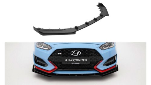 Maxton Design Első Toldat / Splitter Hyundai Veloster N Mk2 (2020–) – Fekete-Piros + Fényes Fekete Flap