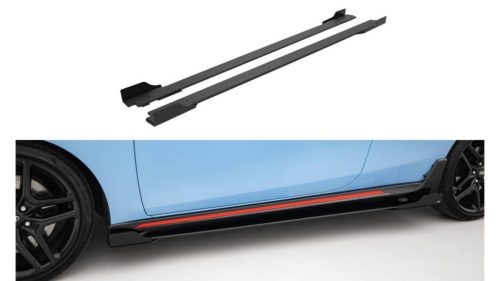 Maxton Design Küszöbtoldat Hyundai Veloster N Mk2 Street Pro – Fekete-Piros + Fényes Toldatok