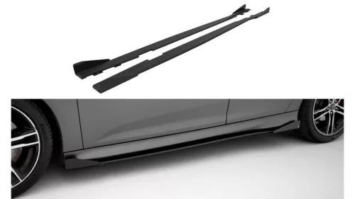 Maxton Design Küszöbtoldat Ford Focus ST Mk3 Facelift (2015–2018) – Fekete-Piros + Fényes Toldatok