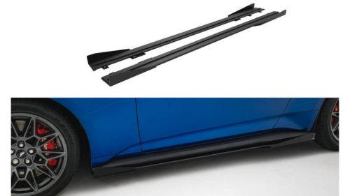 Side Skirts Ford Mustang GT Mk7 Street Pro Black-Red + Gloss Flaps