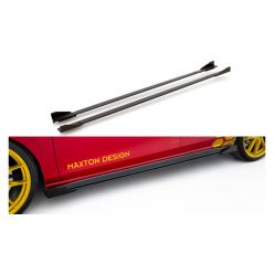   Side Skirts Volkswagen Golf GTI Clubsport Mk8 Street Pro Facelift Black + Gloss Flaps