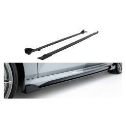 Side Skirts BMW 1 F70 Street Pro Black-Red + Gloss Flaps