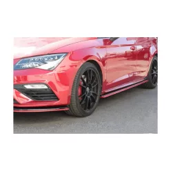  Maxton Design Küszöbtoldat Seat Leon Mk3 Facelift Cupra FR – Fényes Fekete + Piros