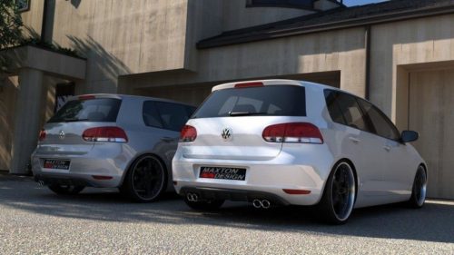 Diffuser Volkswagen Golf VI Rear dual Tips Gloss Black