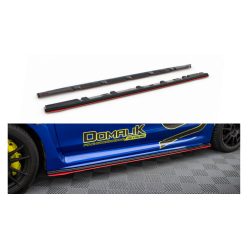 Diffuser Subaru WRX STI Side Skirts v.2 Gloss Black + Red