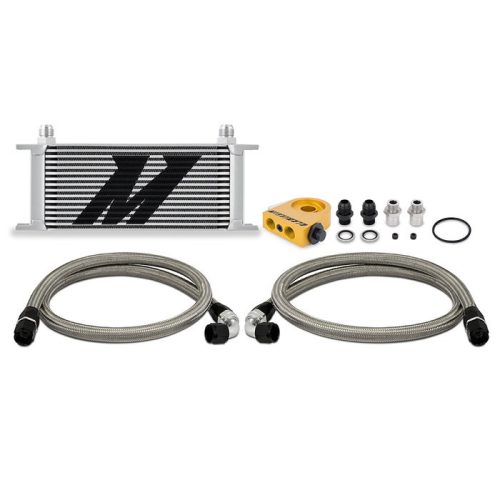 Uni Thermostatic Oil Cooler Kit 16-Row Silver Mishimoto