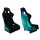 Racing seat SLIDE KS2 Premium Black Suede Turquoise Glitter
